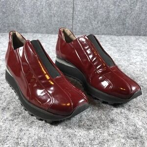 Paul Green Shoes Womens Size 7 Burgundy Patent Slip‎ On Platform Wedge 5217